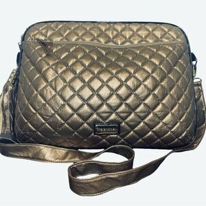 Steve Madden Gold Quilted Laptop Bag